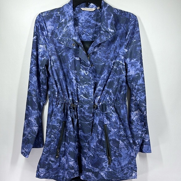 Soft Surroundings Cinched Waist Marble Printed Windbreaker Jacket, XS - Picture 8 of 13